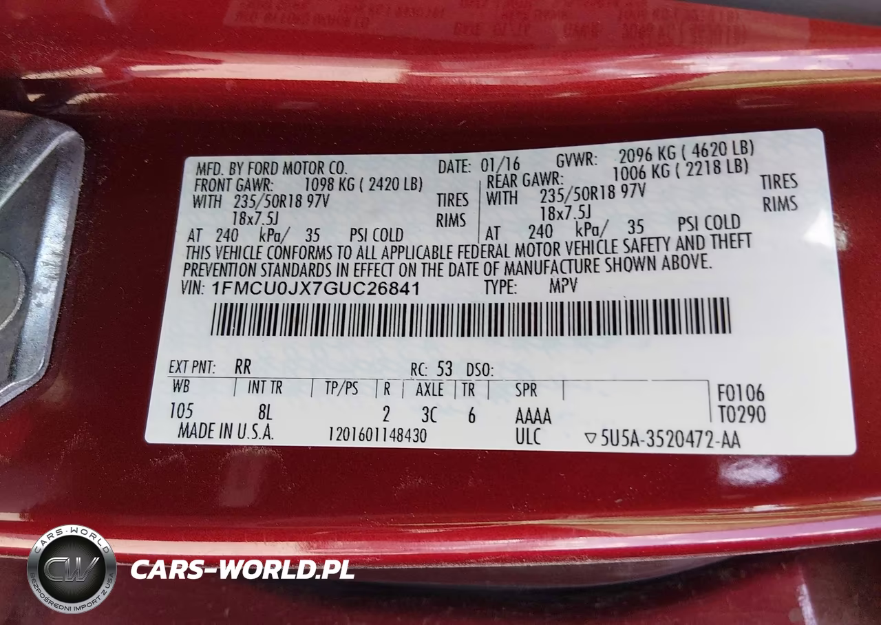 2016 Ford Escape Titanium VIN:1FMCU0JX7GUC26841 - 9