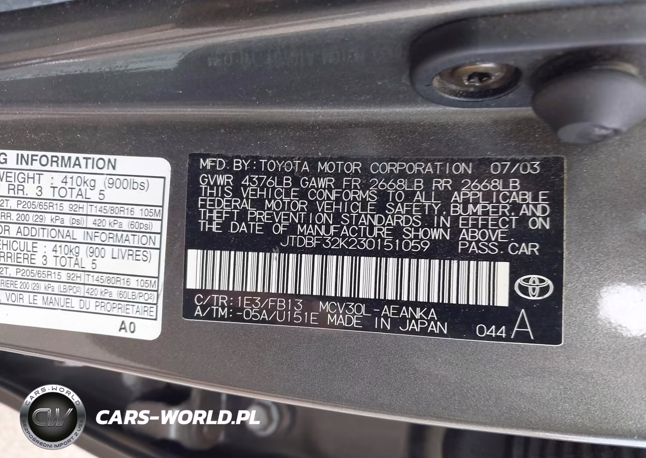 2003 Toyota Camry Le V6-Se V6-Xle V6 VIN:JTDBF32K230151059 - 9