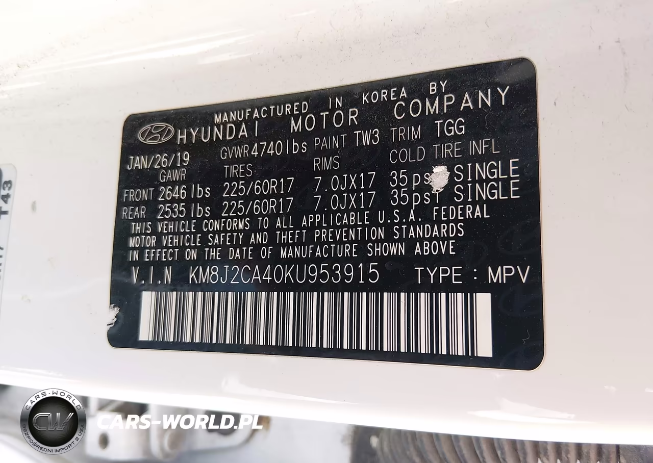 2019 Hyundai Tucson Se VIN:KM8J2CA40KU953915 - 9