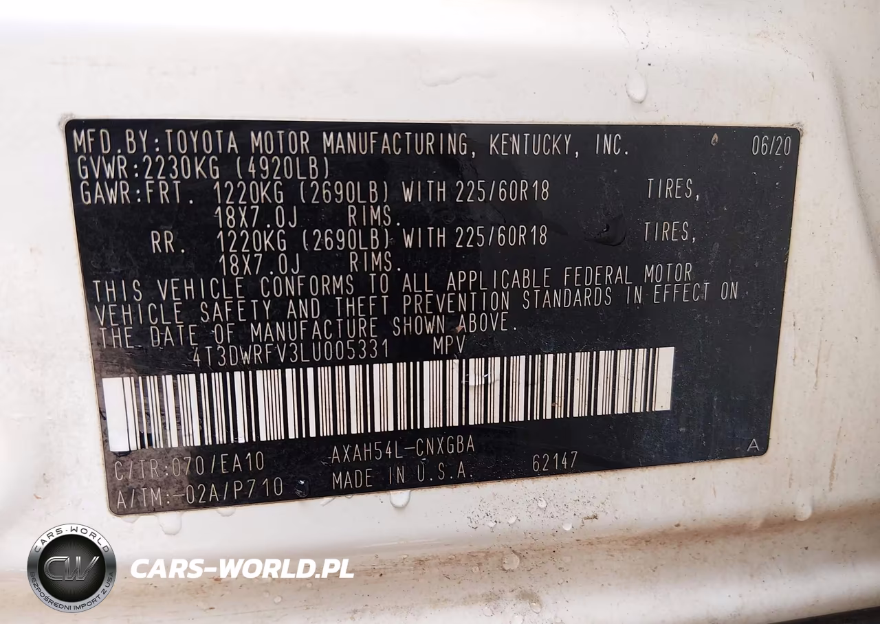 2020 Toyota Rav4 Hybrid Limited VIN:4T3DWRFV3LU005331 - 9