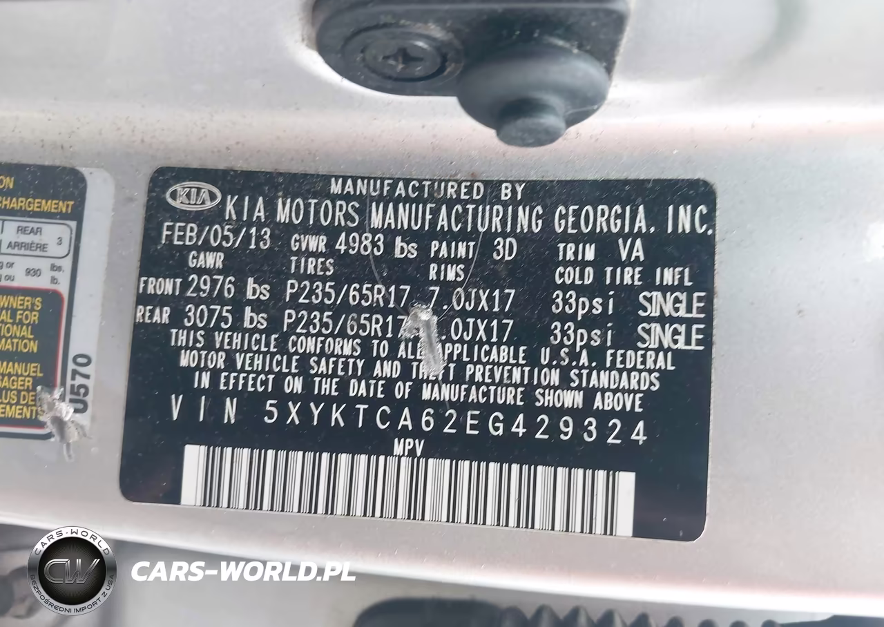 2014 Kia Sorento Lx VIN:5XYKTCA62EG429324 - 9