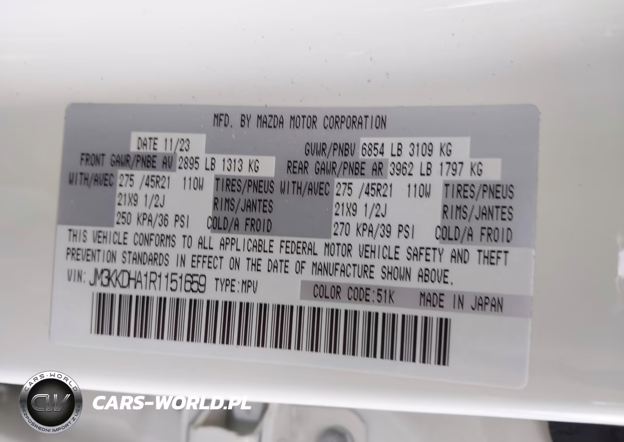 2024 Mazda Cx-90 Phev Premium VIN:JM3KKDHA1R1151659 - 9
