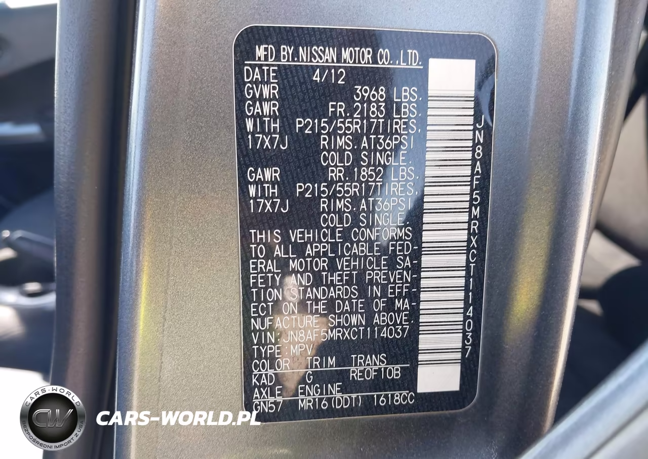 2012 Nissan Juke Sv VIN:JN8AF5MRXCT114037 - 9
