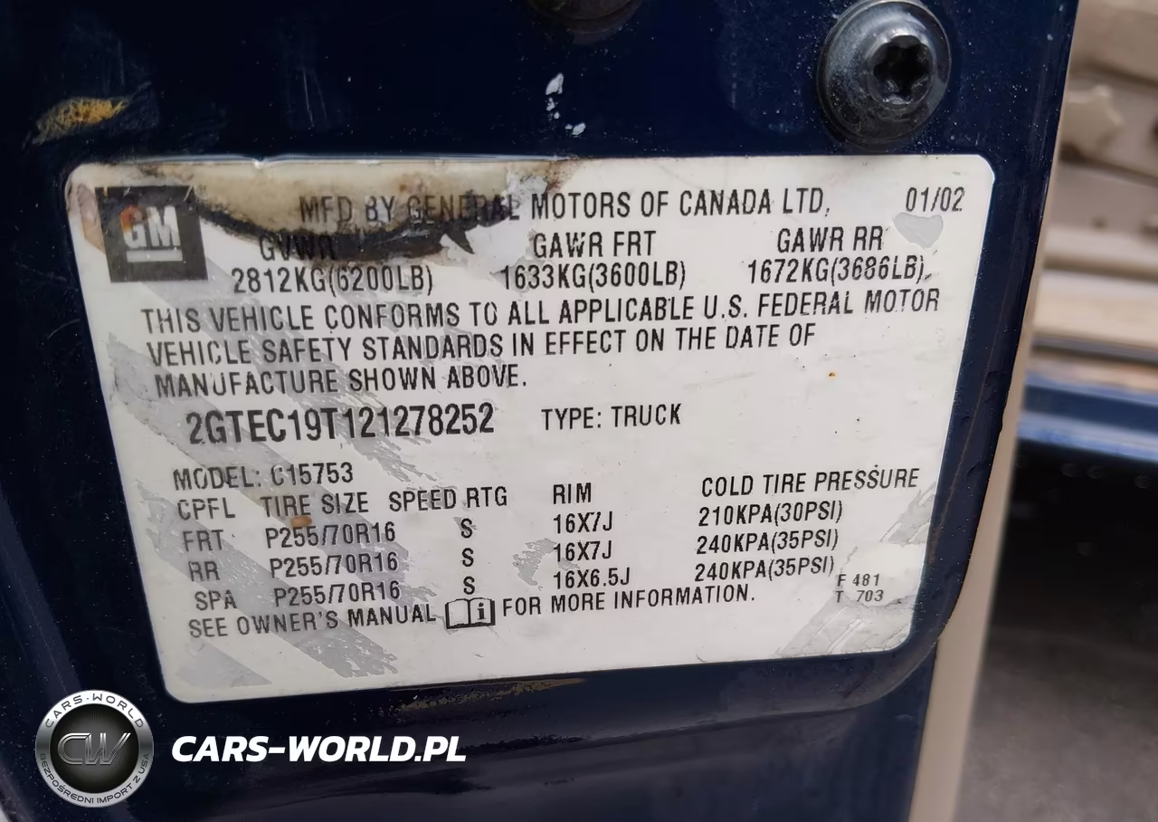 2002 GMC Sierra 1500 Sle VIN:2GTEC19T121278252 - 9