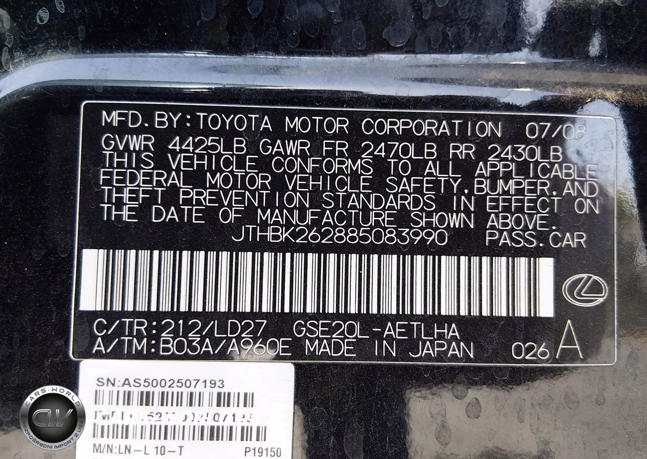 2008 Lexus Is 250 VIN:JTHBK262885083990 - 9