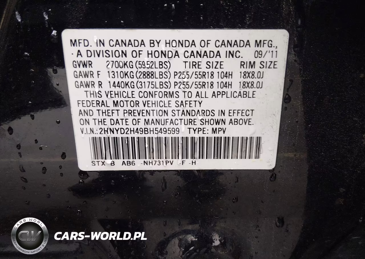 2011 Acura Mdx Technology Package VIN:2HNYD2H49BH549599 - 9