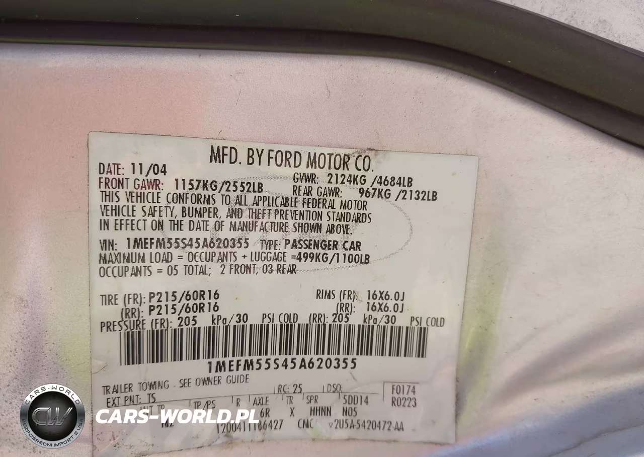 2005 Mercury Sable Ls VIN:1MEFM55S45A620355 - 9