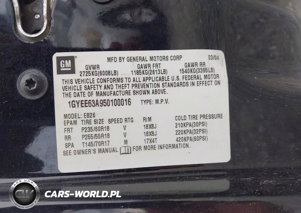 2005 Cadillac Srx V8 VIN:1GYEE63A950100016 - 9