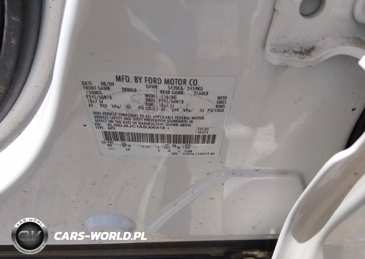 2010 Lincoln Mkx VIN:2LMDJ6JC1ABJ06418 - 9