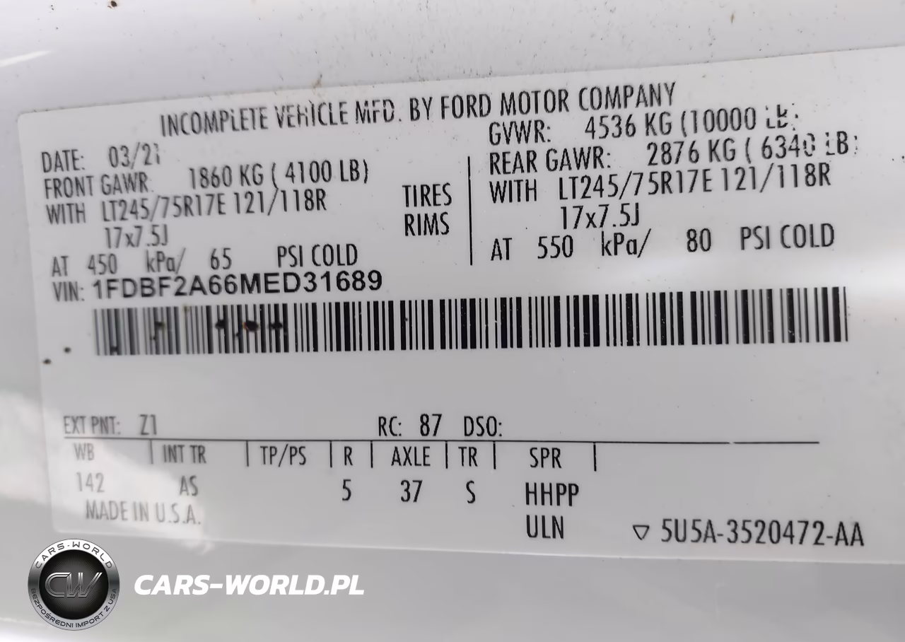 2021 Ford F-250 Xl VIN:1FDBF2A66MED31689 - 4