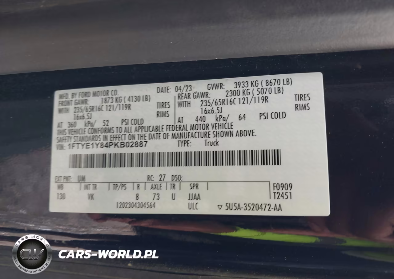 2023 Ford Transit-150 VIN:1FTYE1Y84PKB02887 - 9