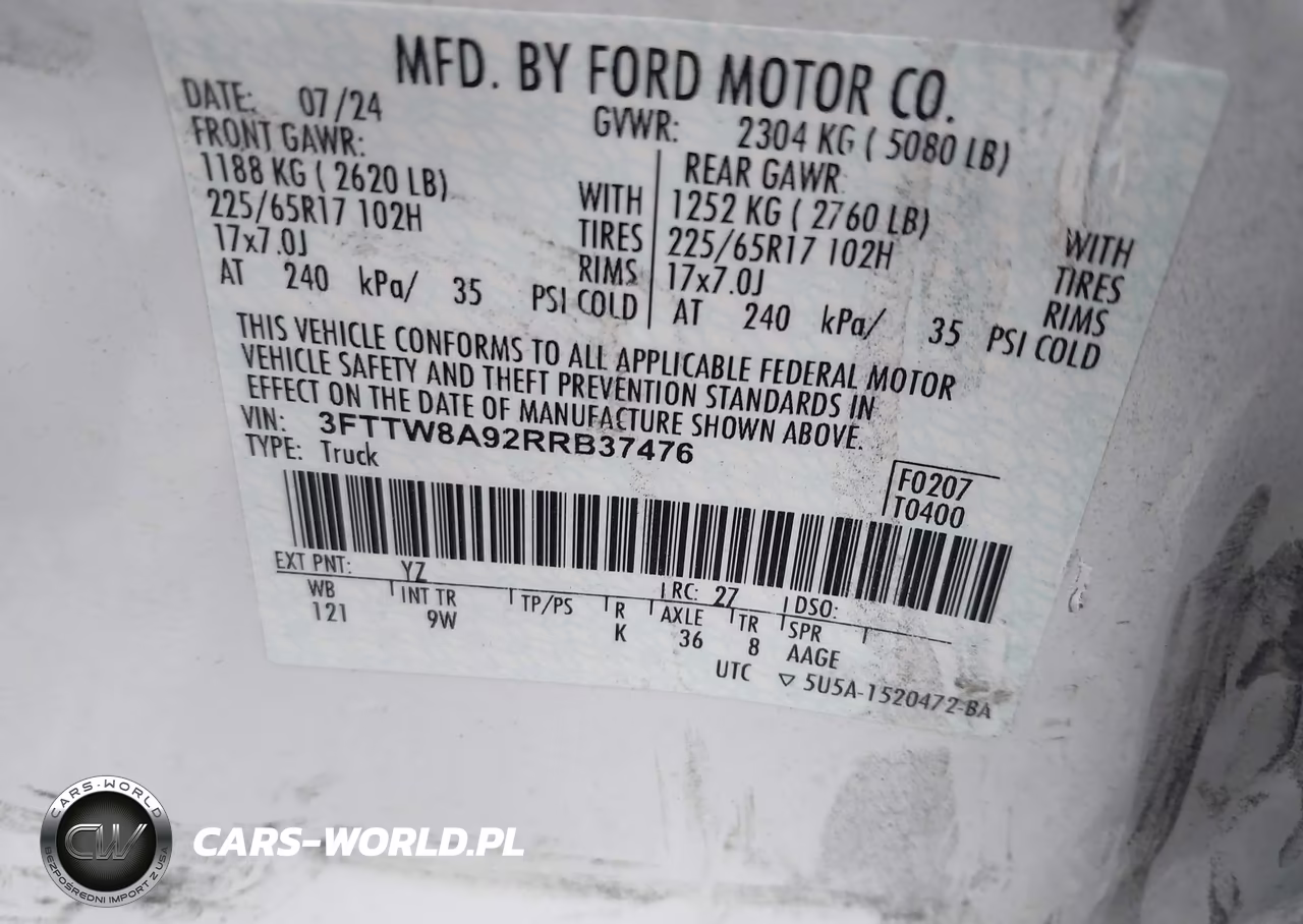 2024 Ford Maverick Xl VIN:3FTTW8A92RRB37476 - 9