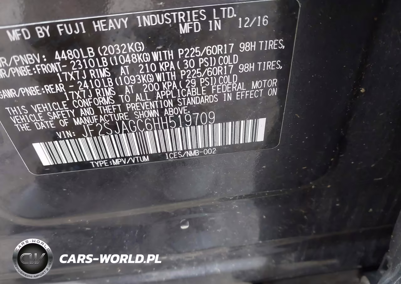 2017 Subaru Forester 2.5I Premium VIN:JF2SJAGC6HH519709 - 8