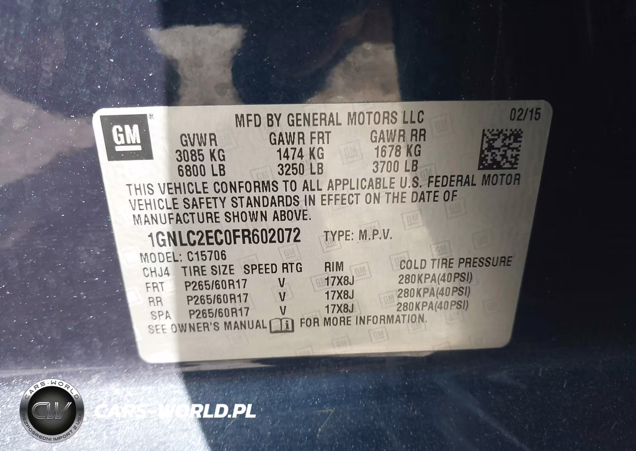 2015 Chevrolet Tahoe Commercial Fleet VIN:1GNLC2EC0FR602072 - 9