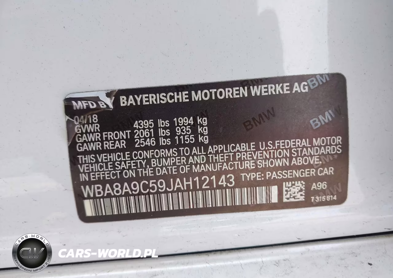 2018 BMW 320I VIN:WBA8A9C59JAH12143 - 9