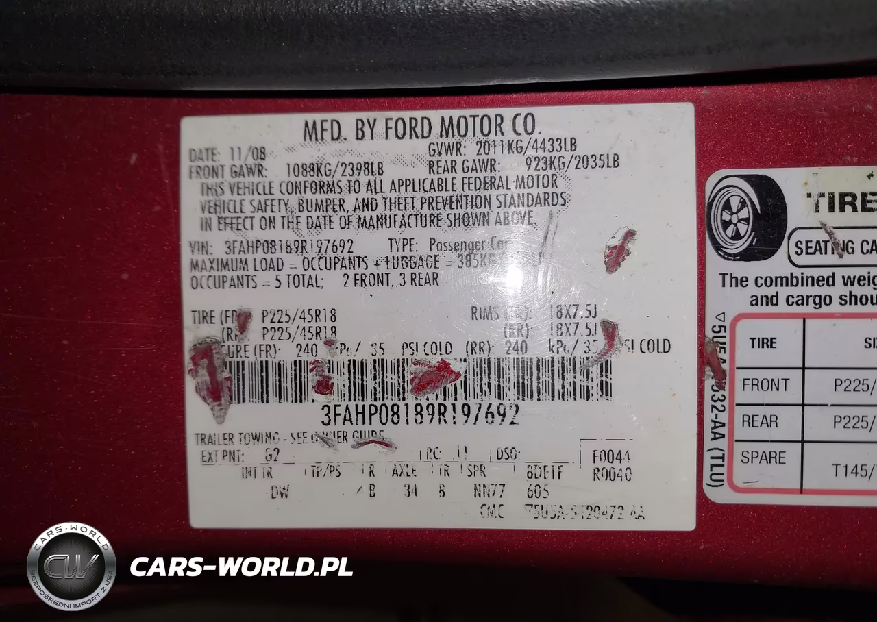 2009 Ford Fusion Sel VIN:3FAHP08189R197692 - 9