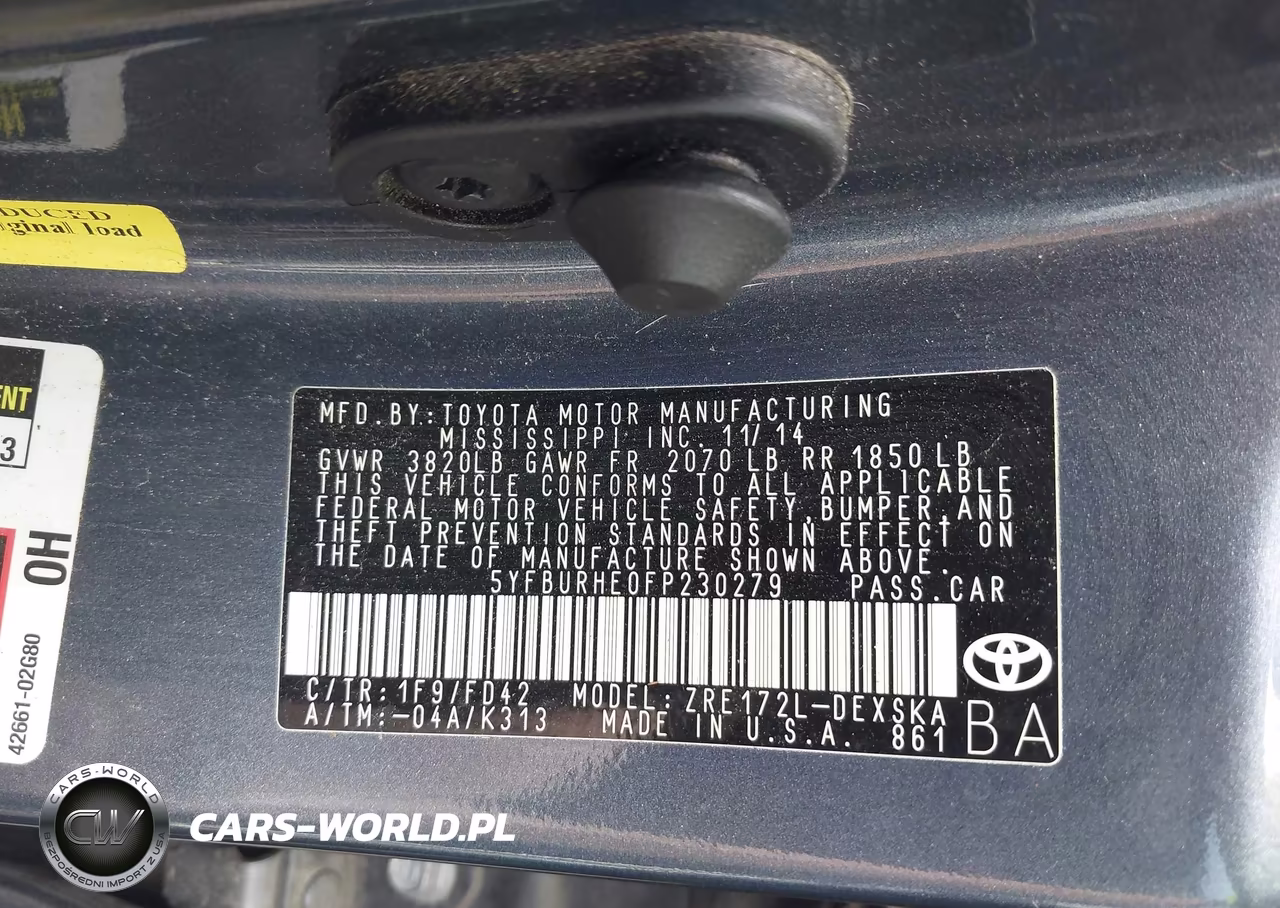 2015 Toyota Corolla S Plus VIN:5YFBURHE0FP230279 - 9