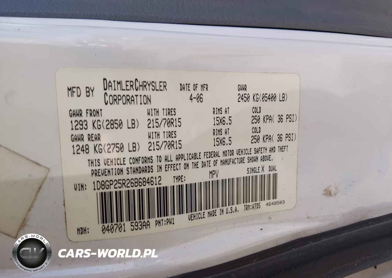 2006 Dodge Caravan Se VIN:1D8GP25R26B684612 - 9