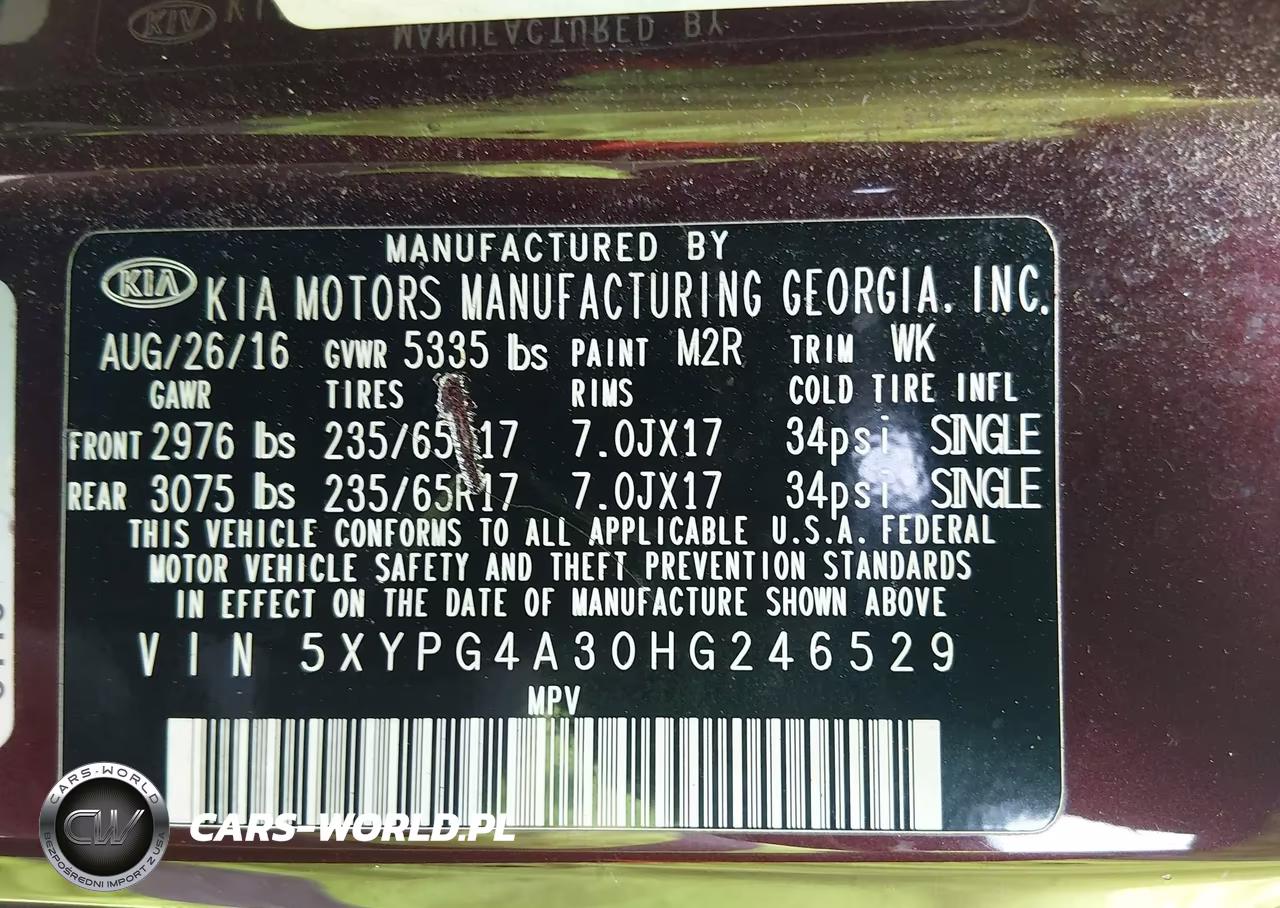 2017 Kia Sorento 2.4L Lx VIN:5XYPG4A30HG246529 - 9