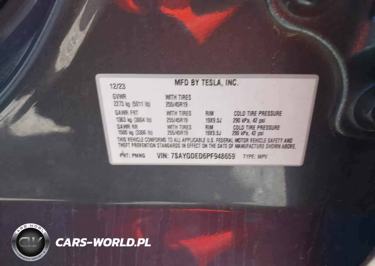 2023 Tesla Model Y Rwd VIN:7SAYGDED6PF948659 - 9