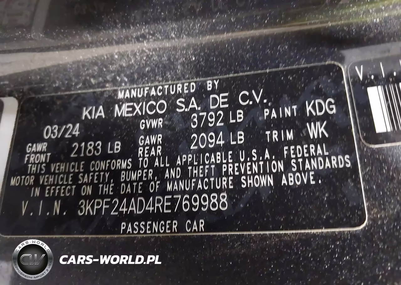 2024 Kia Forte Lx VIN:3KPF24AD4RE769988 - 9