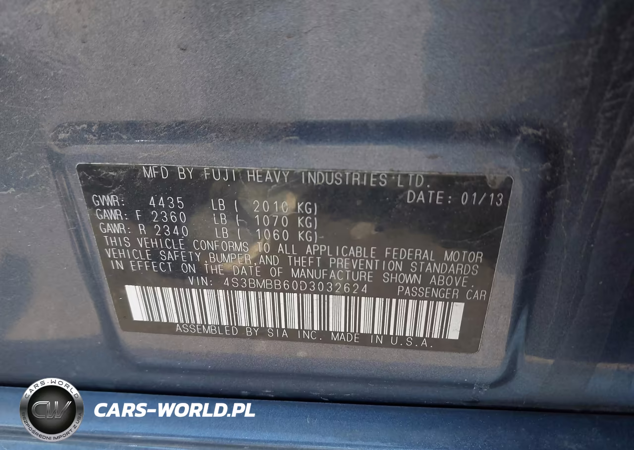 2013 Subaru Legacy 2.5I Premium VIN:4S3BMBB60D3032624 - 9