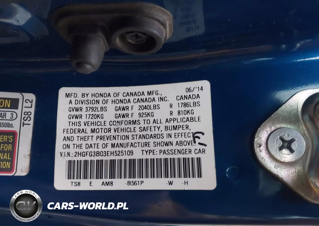 2014 Honda Civic Ex-L VIN:2HGFG3B03EH525109 - 9