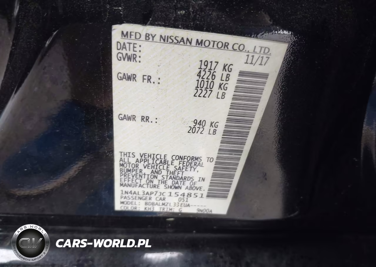 2018 Nissan Altima 2.5 Sv VIN:1N4AL3AP7JC154851 - 9