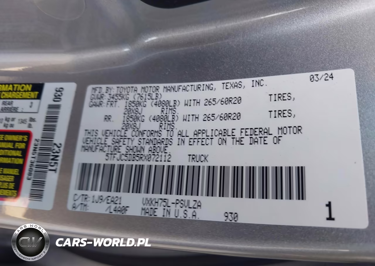 2024 Toyota Tundra Hybrid Limited 4Wd VIN:5TFJC5DB5RX072112 - 9
