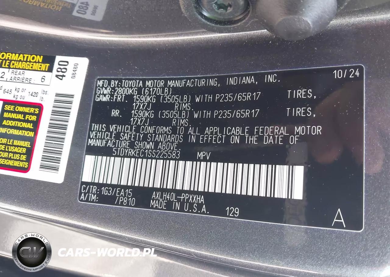 2025 Toyota Sienna Xle VIN:5TDYRKEC1SS225583 - 9