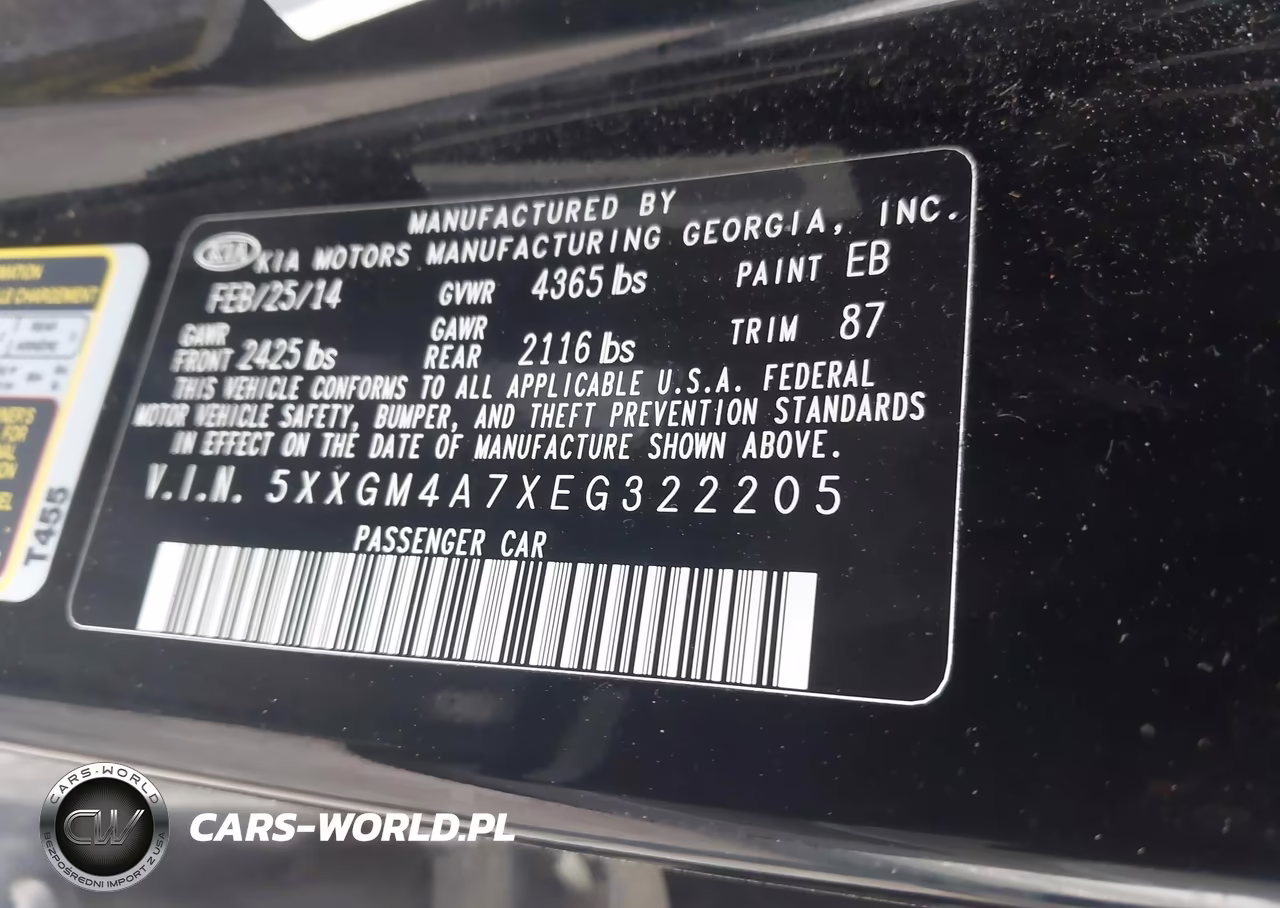 2014 Kia Optima Lx VIN:5XXGM4A7XEG322205 - 9