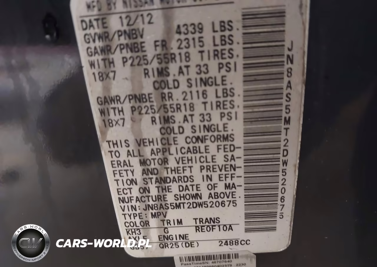 2013 Nissan Rogue Sv W-Sl Pkg VIN:JN8AS5MT2DW520675 - 9