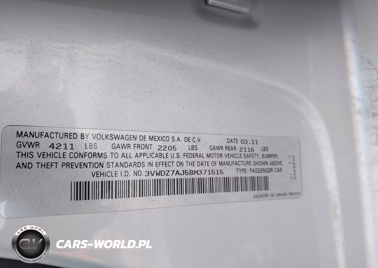 2011 Volkswagen Jetta 2.5L Se VIN:3VWDZ7AJ5BM371515 - 9