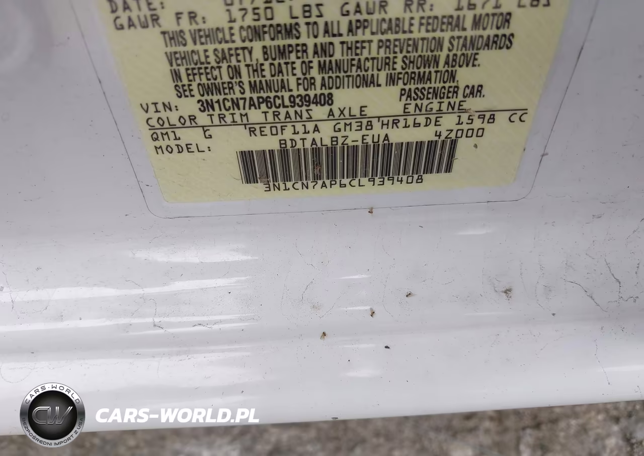 2012 Nissan Versa 1.6 Sv VIN:3N1CN7AP6CL939408 - 9