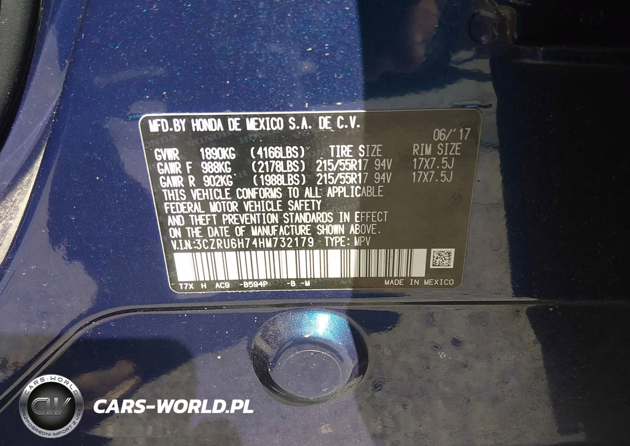 2017 Honda Hr-V Ex-L VIN:3CZRU6H74HM732179 - 9