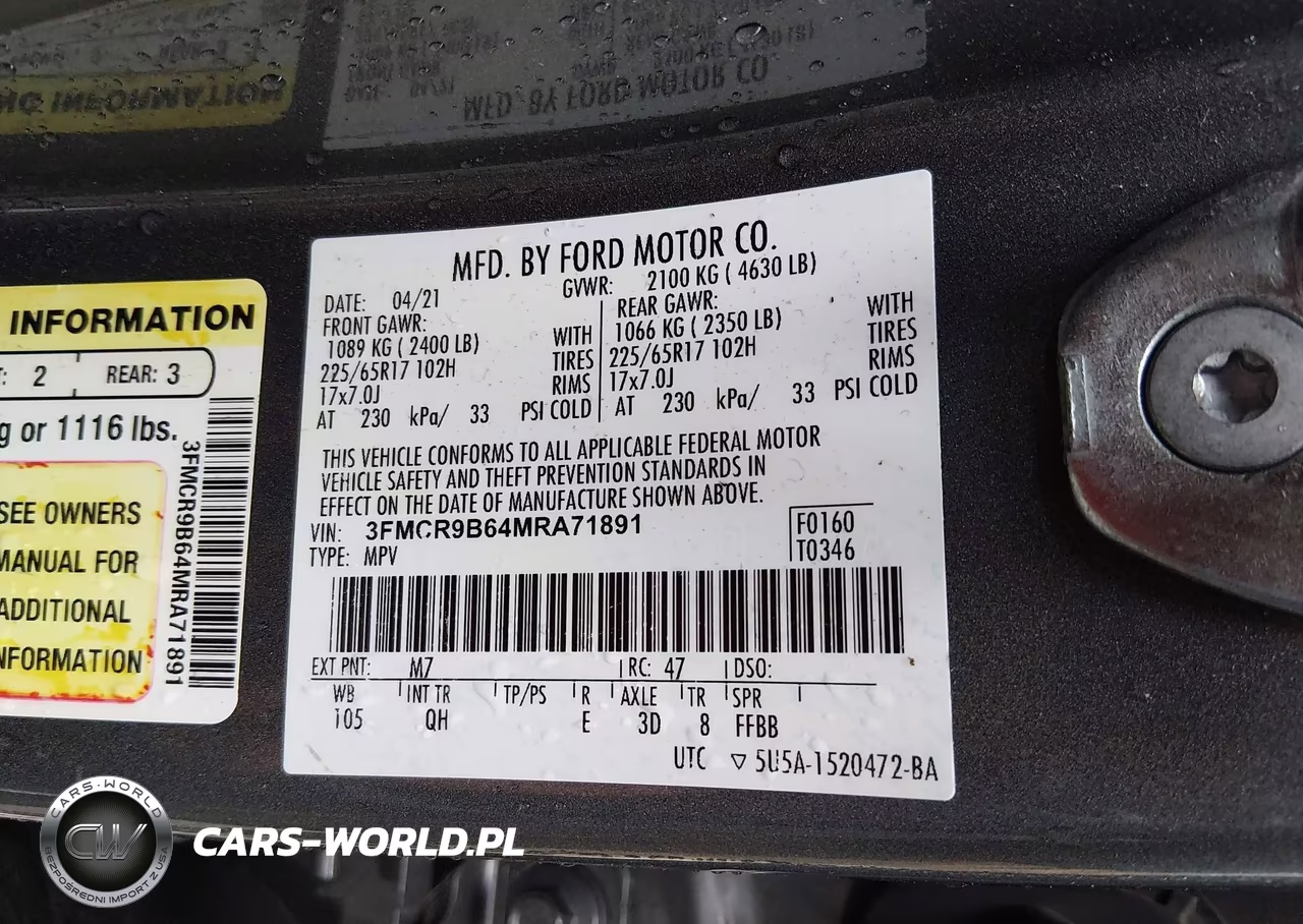 2021 Ford Bronco Sport Big Bend VIN:3FMCR9B64MRA71891 - 9