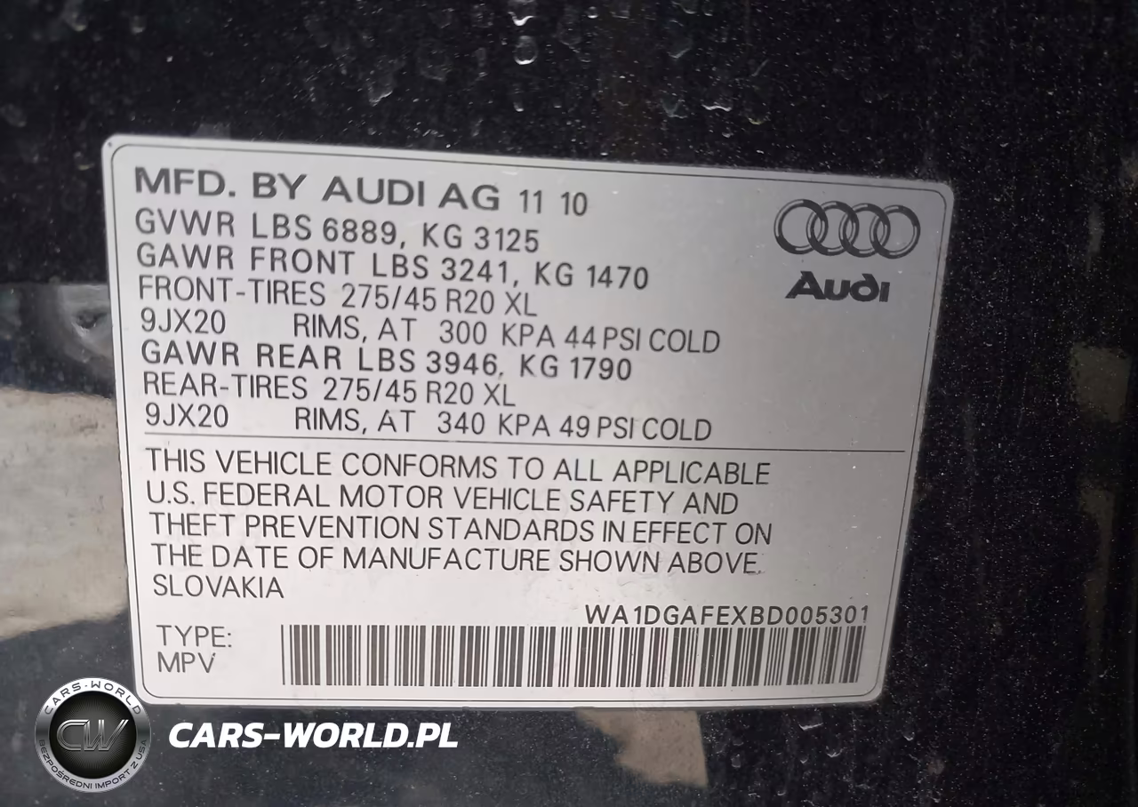 2011 Audi Q7 3.0T S Line Prestige VIN:WA1DGAFEXBD005301 - 9