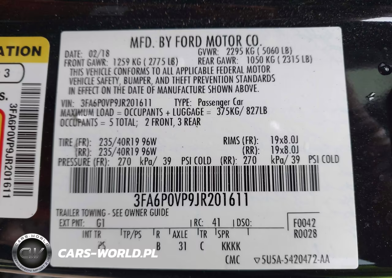 2018 Ford Fusion Sport VIN:3FA6P0VP9JR201611 - 9