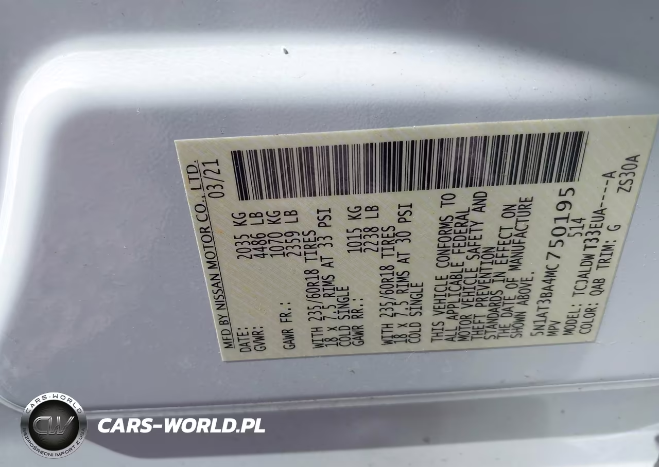 2021 Nissan Rogue Sv Fwd VIN:5N1AT3BA4MC750195 - 9