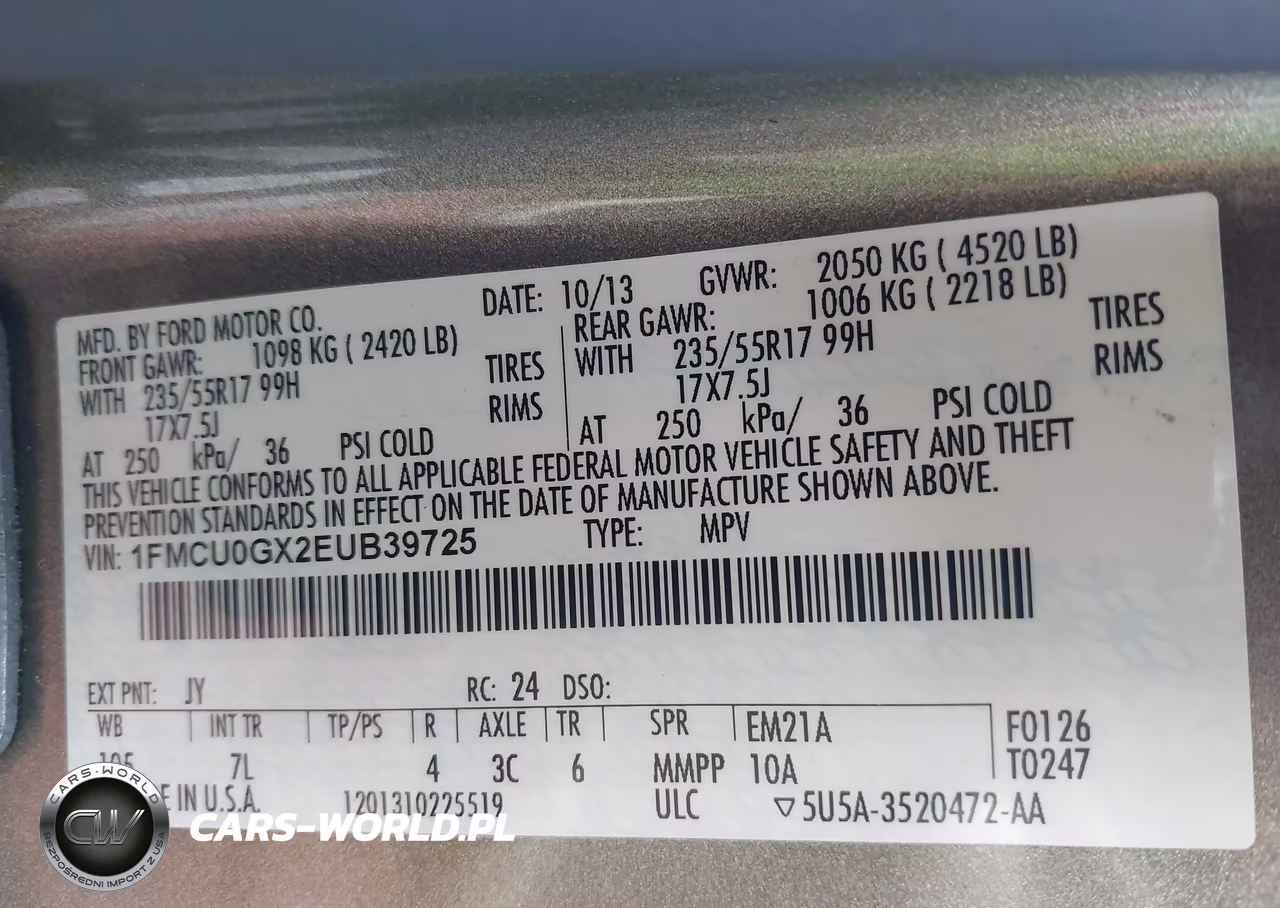 2014 Ford Escape Se VIN:1FMCU0GX2EUB39725 - 9