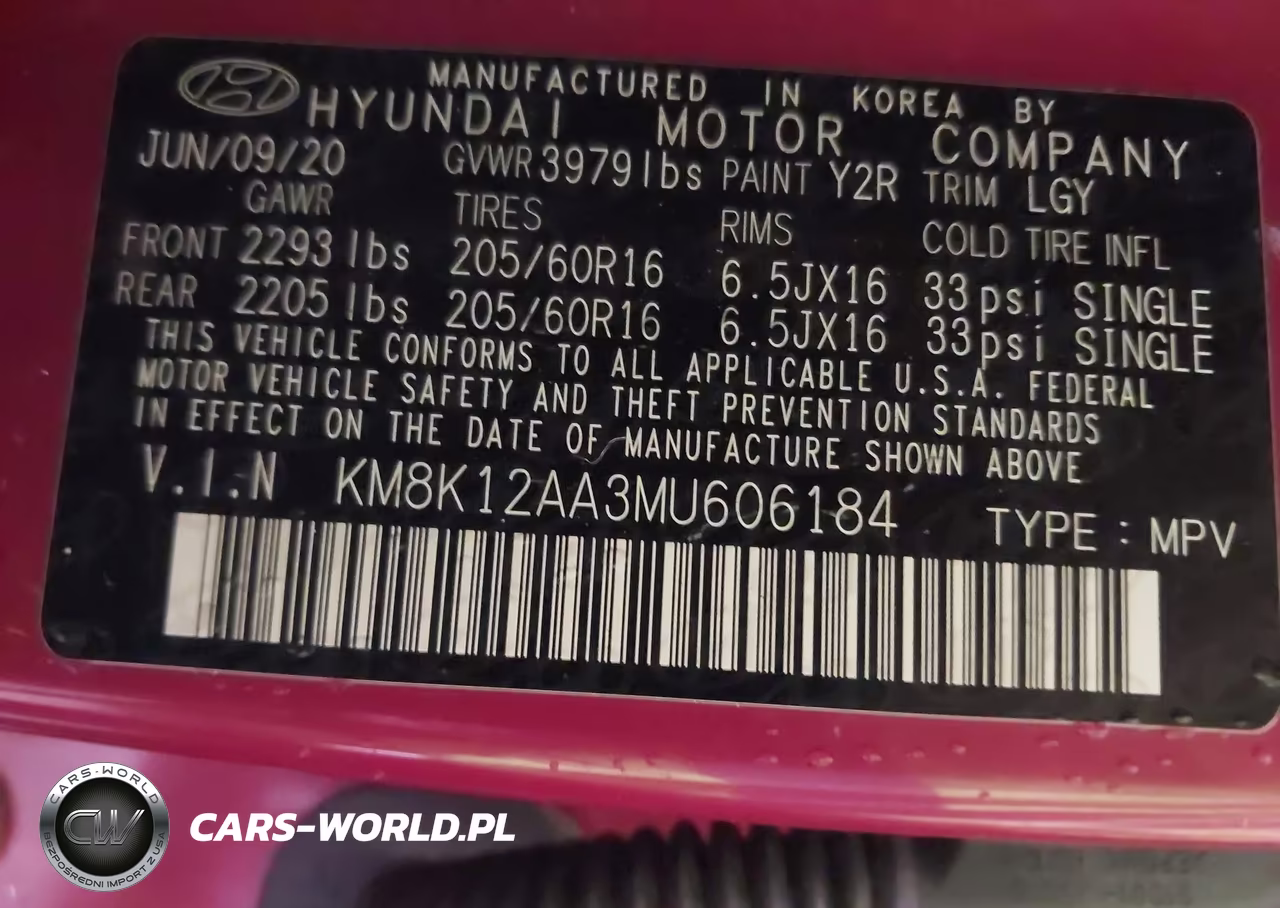 2021 Hyundai Kona Se VIN:KM8K12AA3MU606184 - 9
