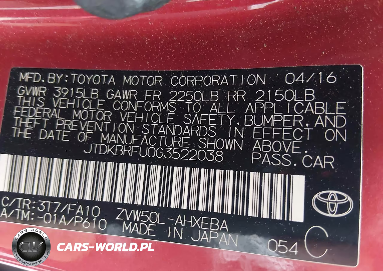 2016 Toyota Prius Two VIN:JTDKBRFU0G3522038 - 9