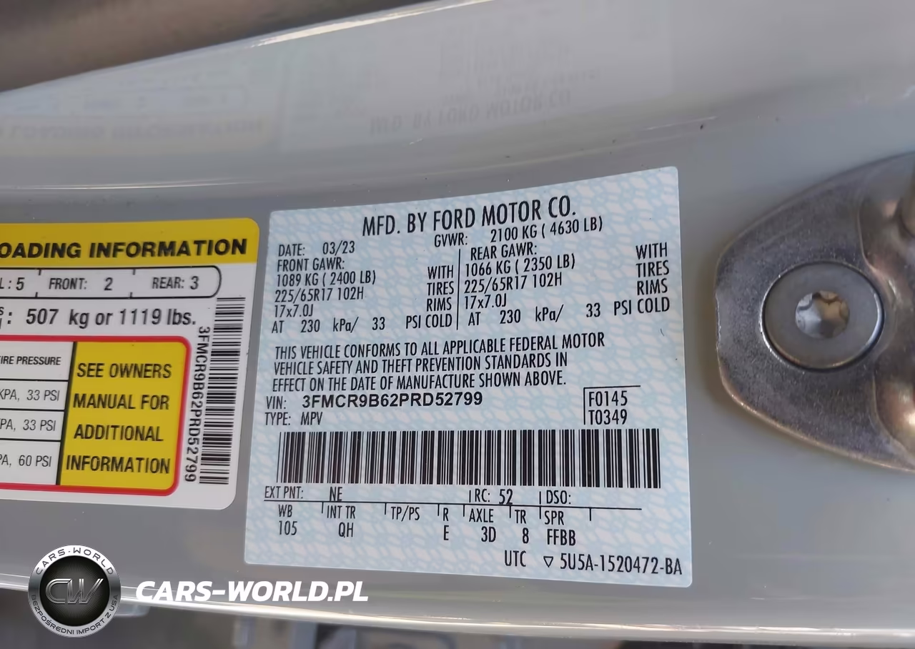 2023 Ford Bronco Sport Big Bend VIN:3FMCR9B62PRD52799 - 9