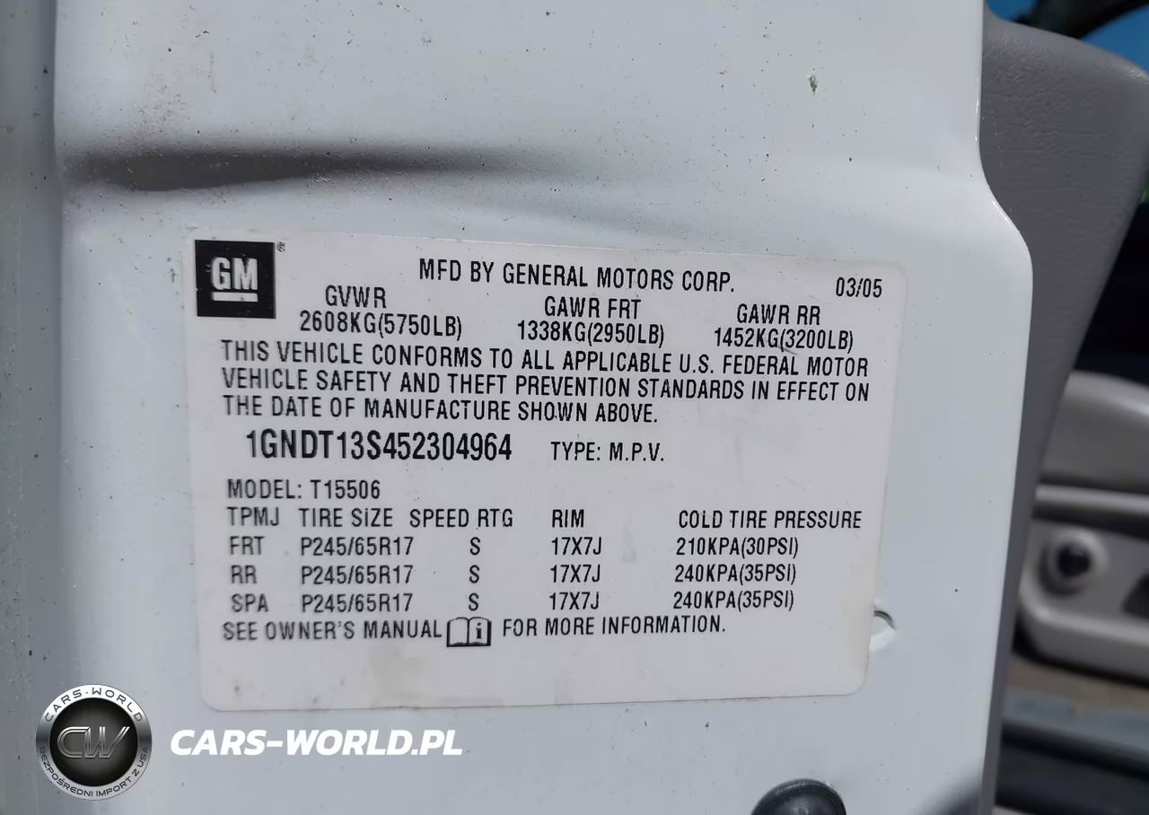 2005 Chevrolet Trailblazer Lt VIN:1GNDT13S452304964 - 9