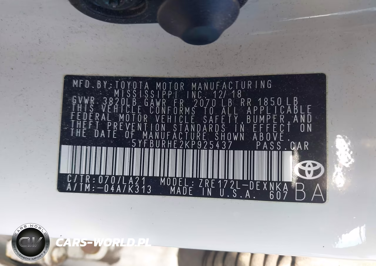 2019 Toyota Corolla Xle VIN:5YFBURHE2KP925437 - 9