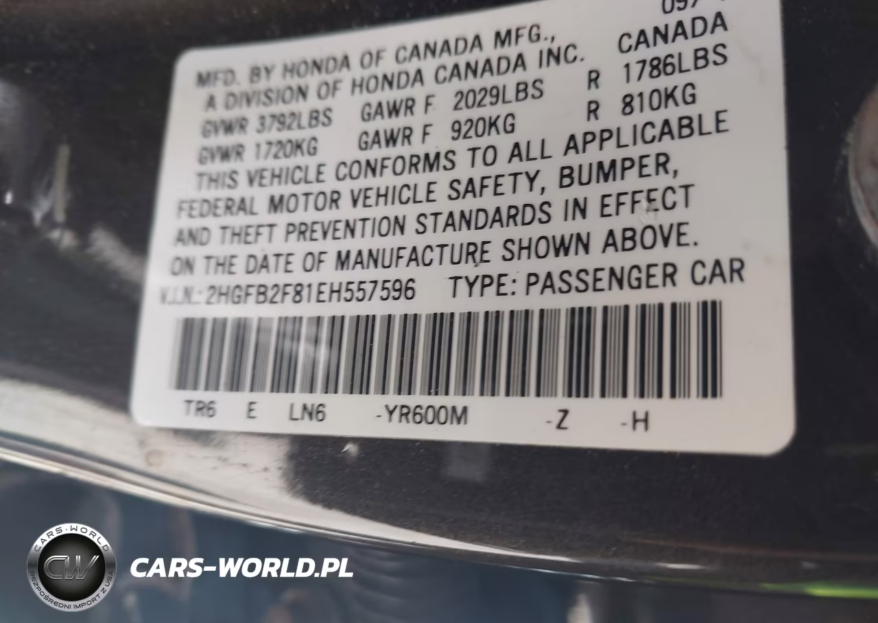 2014 Honda Civic Ex VIN:2HGFB2F81EH557596 - 9