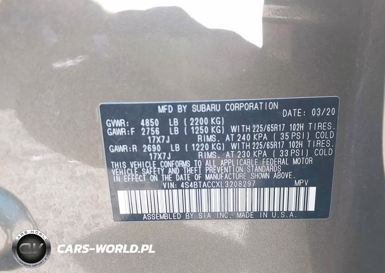 2020 Subaru Outback Premium VIN:4S4BTACCXL3208297 - 9