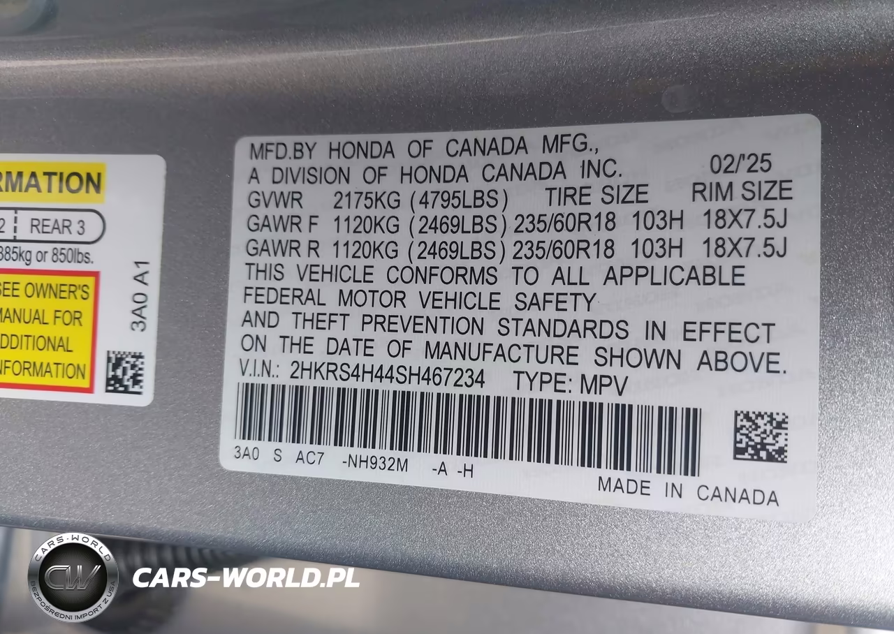 2025 Honda Cr-V Ex Awd VIN:2HKRS4H44SH467234 - 9