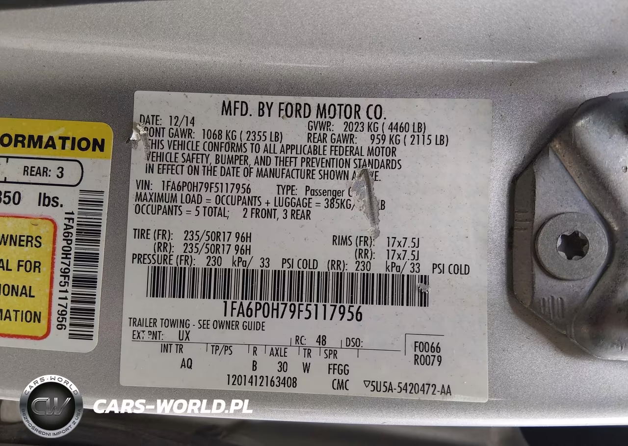 2015 Ford Fusion Se VIN:1FA6P0H79F5117956 - 9