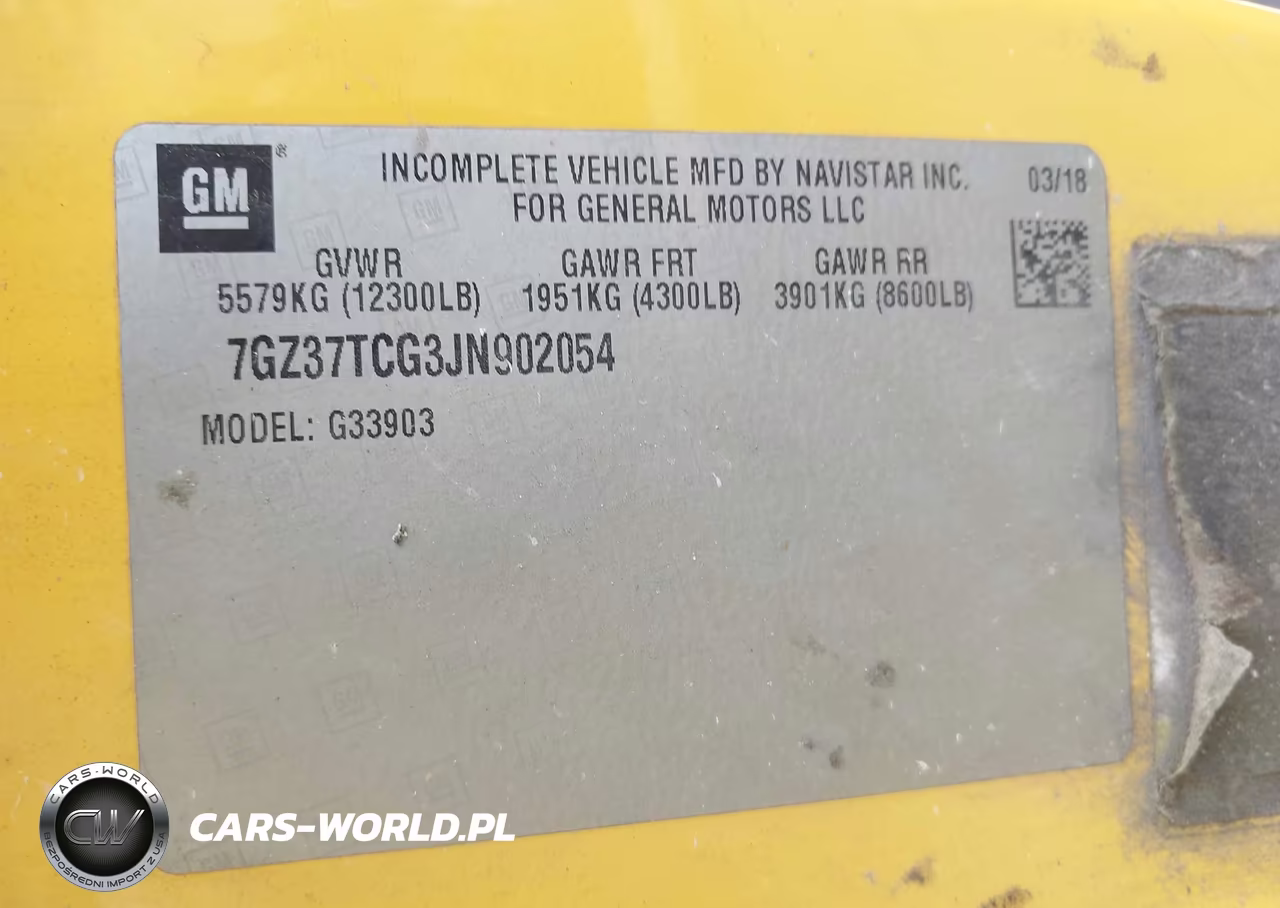 2018 GMC Savana Cutaway Work Van VIN:7GZ37TCG3JN902054 - 8